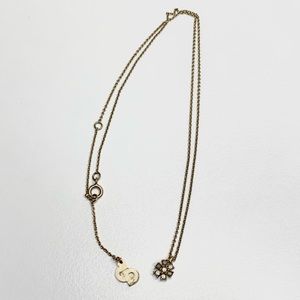 Vintage Christian Dior Gold Tone Flower Snowflake Necklace//Flawed